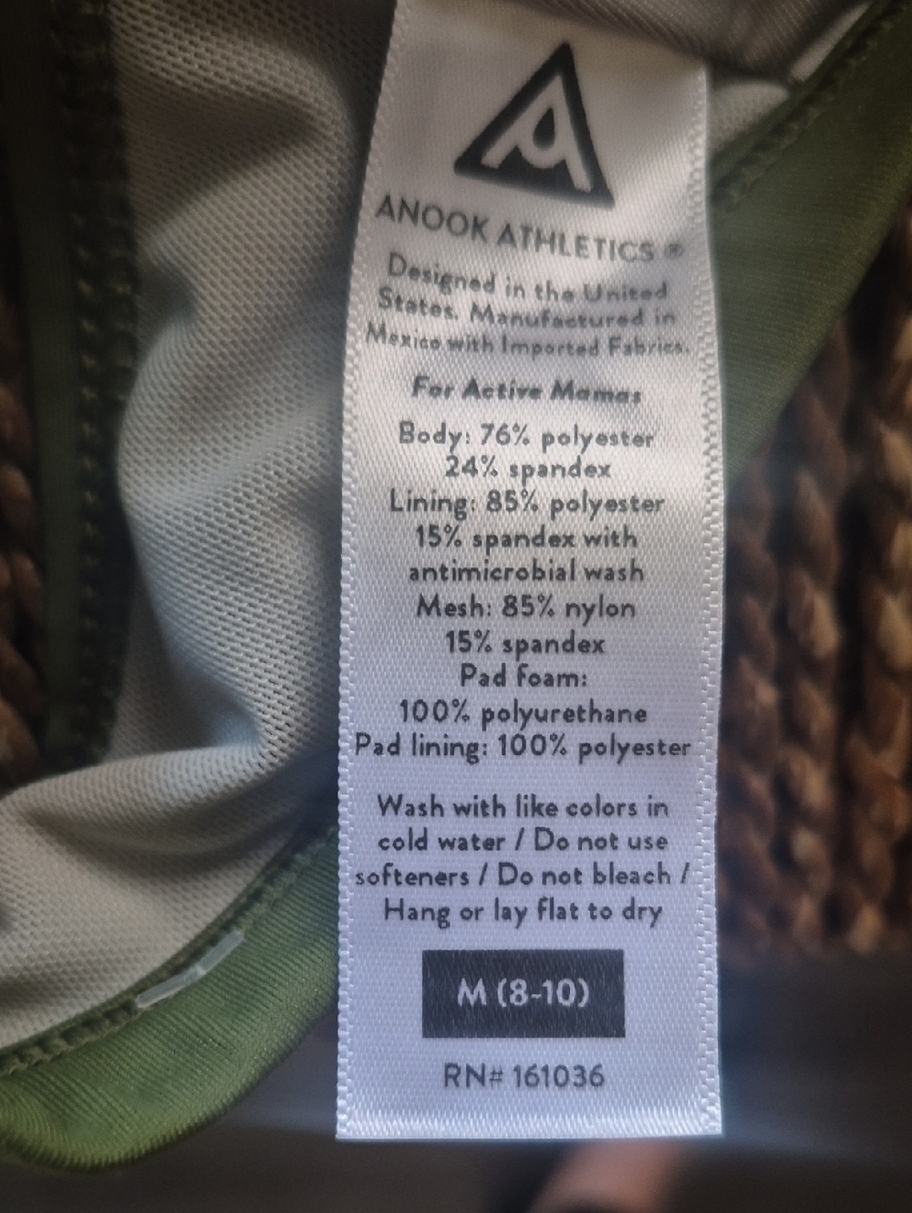 NWT Nila Maternity/Nursing Sport Bra in Anook Olive Strappy Double-Back - Picture 3 of 3